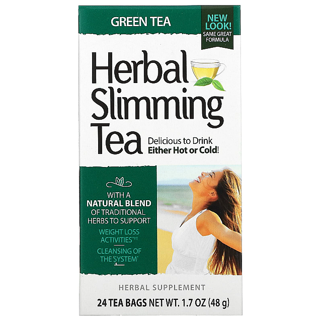 Herbal Slimming Tea, Caffeine Free Green Tea (24 Tea Bags)		