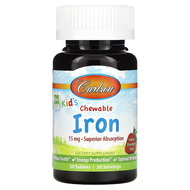 Kids Chewable Iron 15 mg (30 tabs)  Natural Strawberry