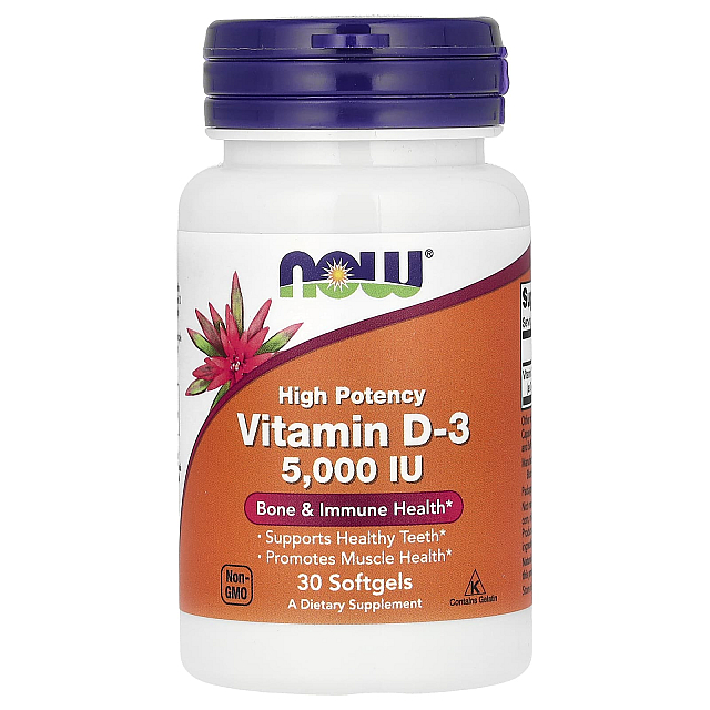 Vitamin D-3 125 mcg (5000 IU) (30 softgels)  