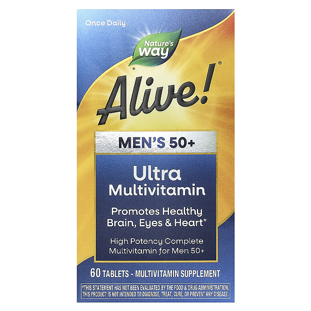 Alive! Men's 50+ Ultra Multivitamin	(60 Tablets)