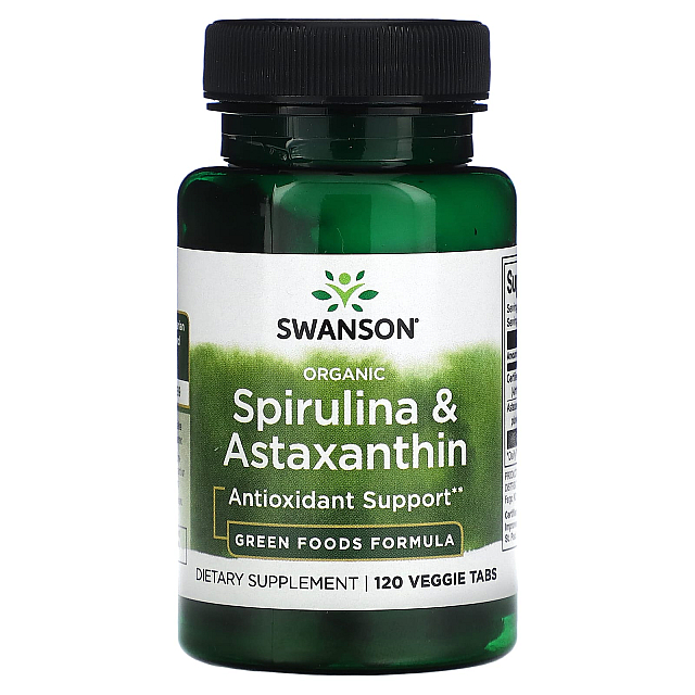 Organic Spirulina and Astaxanthin (120 veg tabs)  