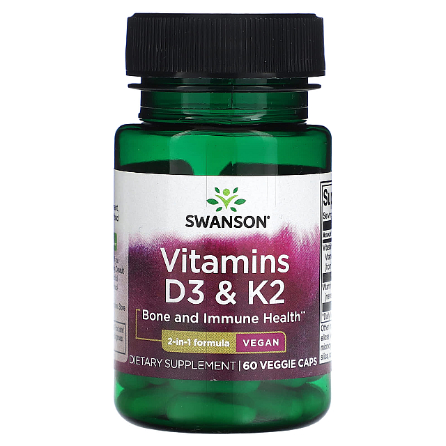 Vitamins D3 and K2 (60 veg caps)