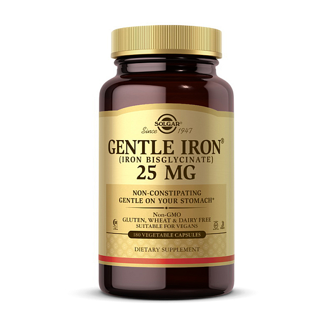Gentle Iron 25 mg (iron bisglycinate) (180 veg caps)  