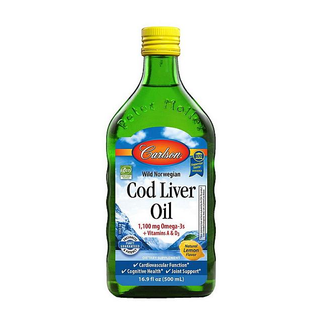 Cod Liver Oil 1,100 mg Omega-3s + Vitamins A and D3 (500 ml) Pure 