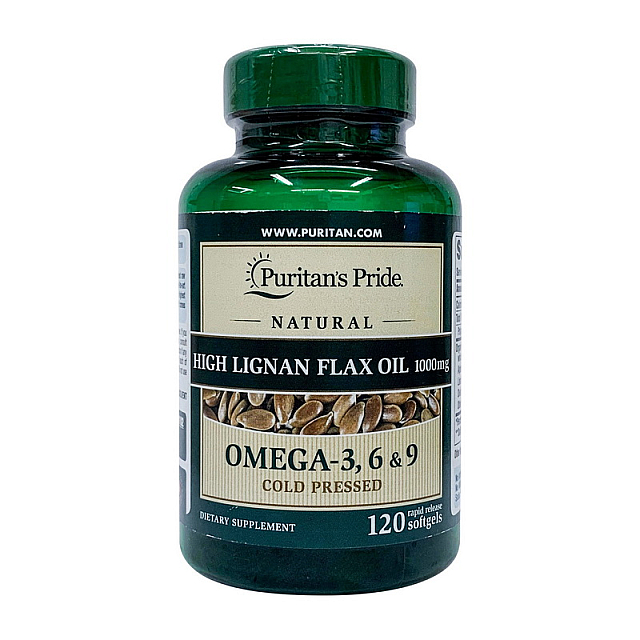 Flax Oil 1000 mg Omega - 3, 6 & 9 High Lignan (120 sgels)  