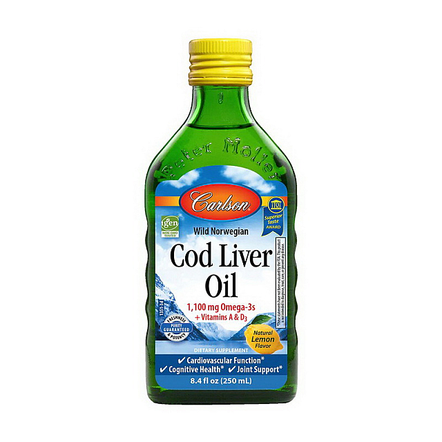 Cod Liver Oil 1,100 mg Omega-3s + Vitamins A and D3 (250 ml) Pure 