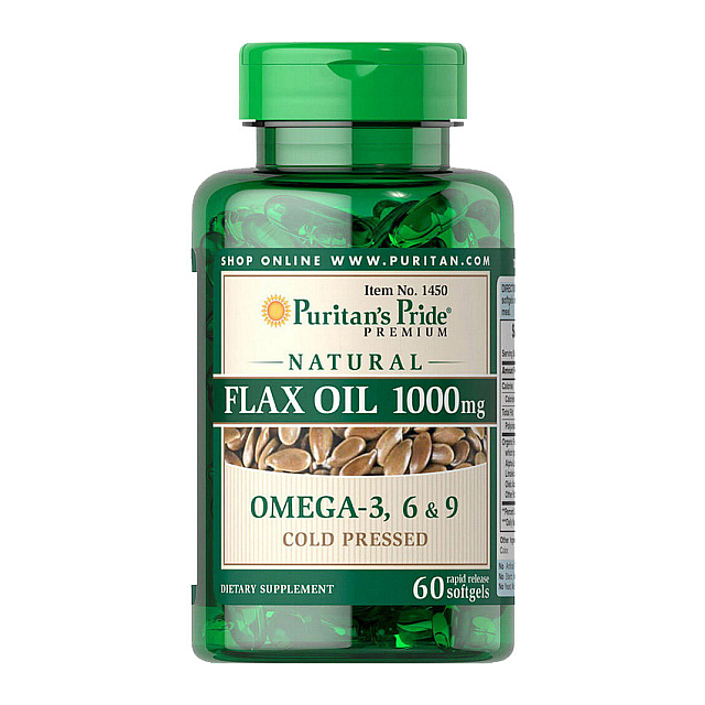 Flax Oil 1000 mg Omega 3-6-9 (60 softgels)  