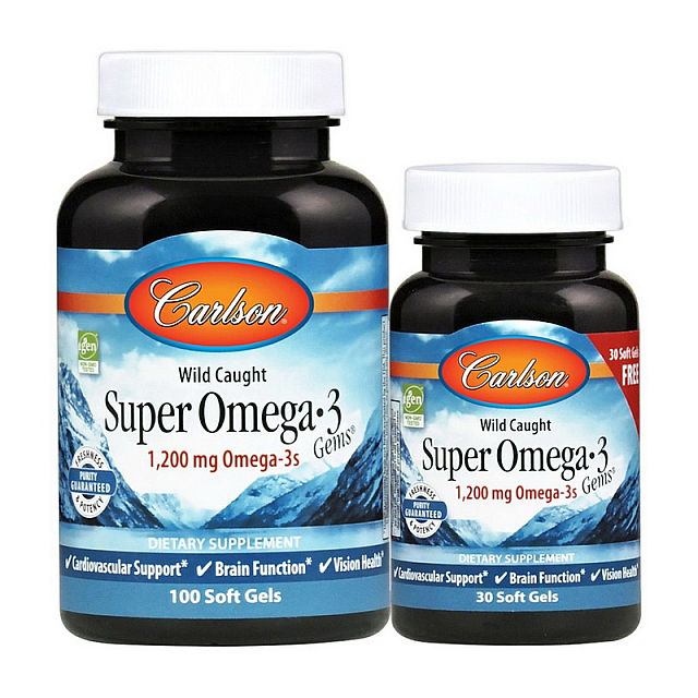 Super Omega 3 wild caught 1200 mg (100+30 soft gels)  