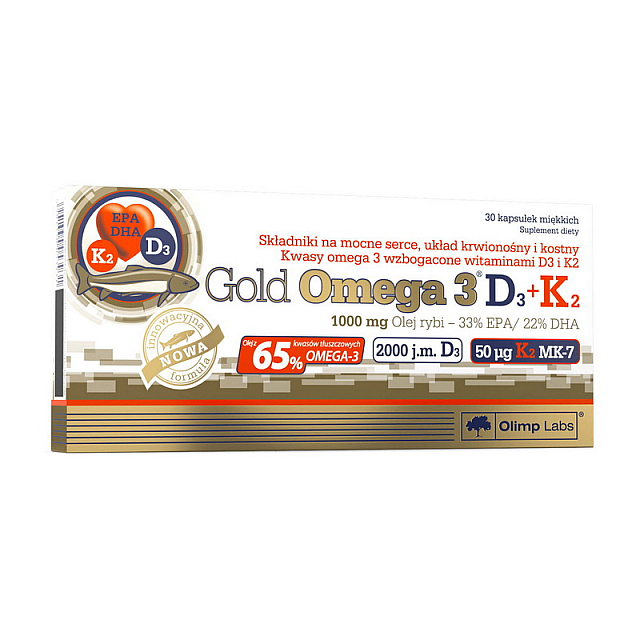 Gold Omega 3 65% D3+K2 (30 caps)  