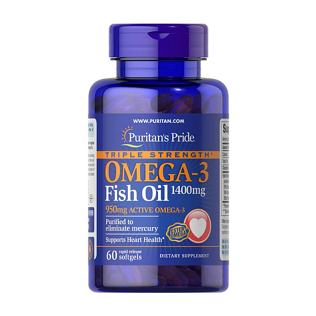 Triple Strength Omega-3 Fish Oil 1400 mg (950 mg active) (60 softgels)  