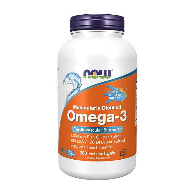 Omega-3 Molecularly Distilled (200 fish softgels)  