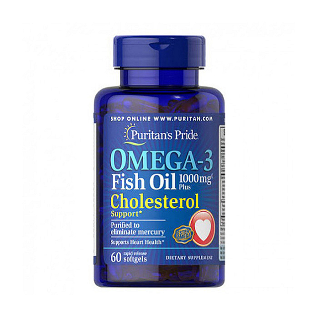 Omega-3 Fish Oil 1000 mg Plus Cholesterol Support (60 softgels)  