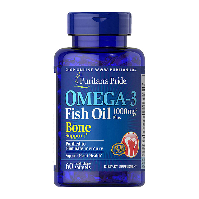 Omega-3 Fish Oil 1000 mg Plus Bone Support (60 softgels)  