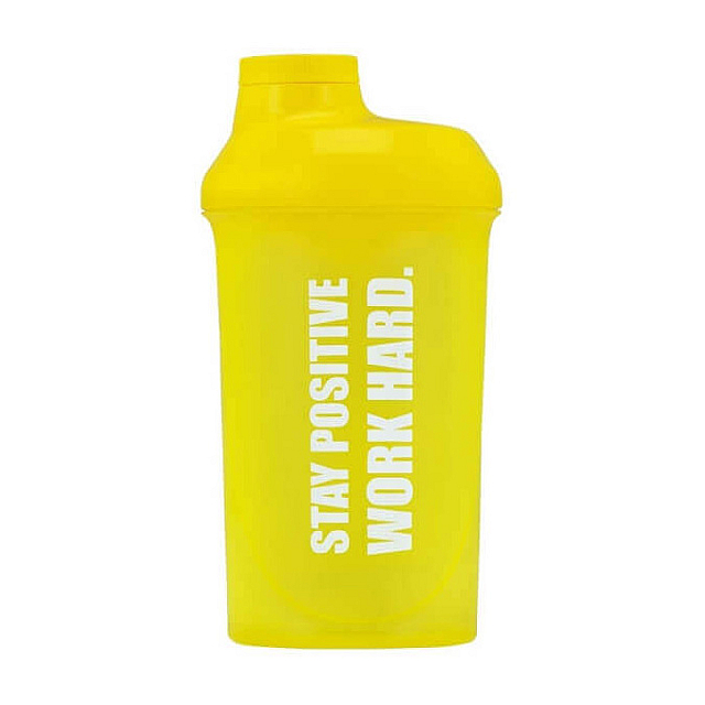 Shaker "STAY POSITIVE WORK HARD" (500 ml)  Yellow