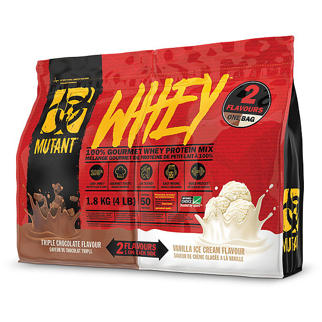 Mutant Whey 2 Flavours one bag (1,8 kg) triple chocolate & chocolate fudge brownie 