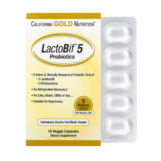LactoBif Probiotics 5 Billion (10 veg caps)  