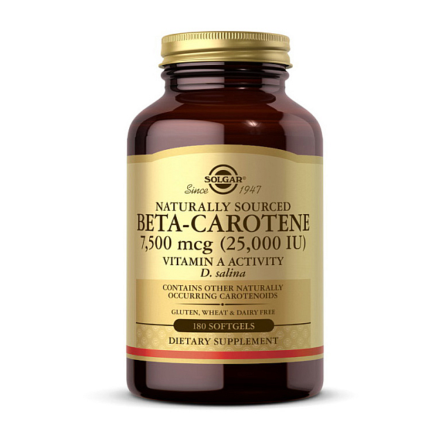 Beta-Carotene 7,500 mcg (25,000 IU) naturally sourced (180 softgels)  
