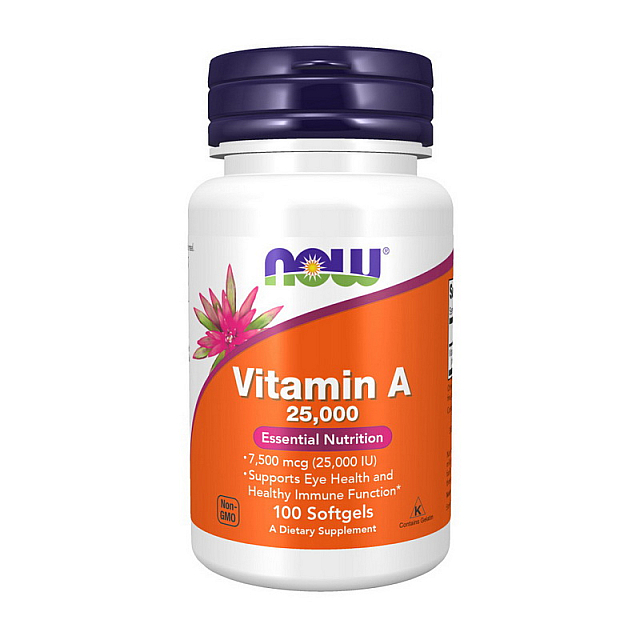 Vitamin A 7500 mcg (25,000 IU) (100 softgels)  