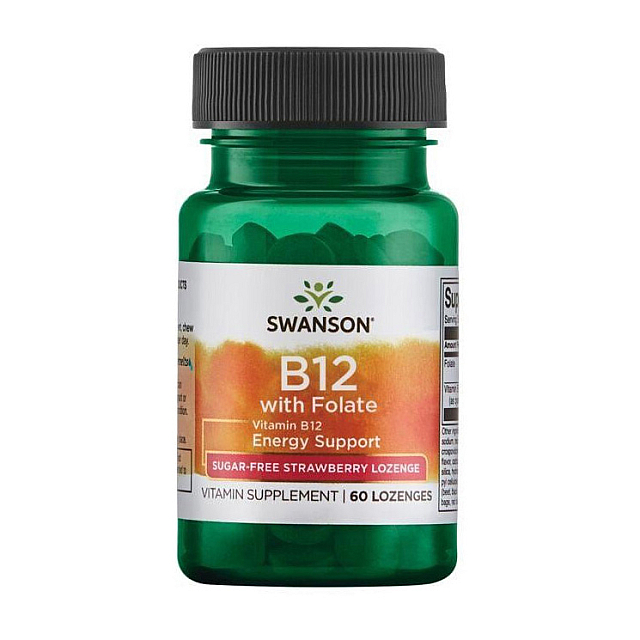 B-12 with Folate (60 lozenges) Strawberry 