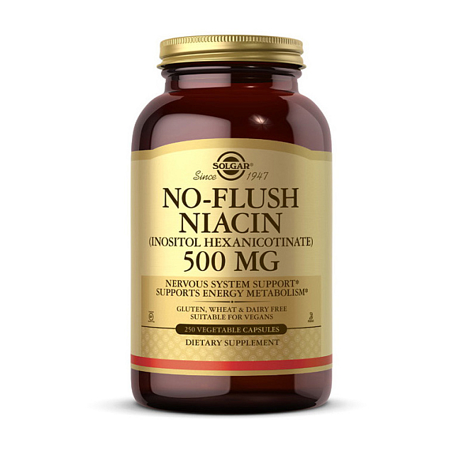 No-Flush Niacin 500 mg (250 veg caps)  