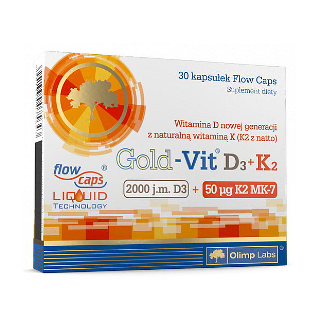 Gold-Vit D3 + K2 (2000 IU/50 µg) (30 caps)  