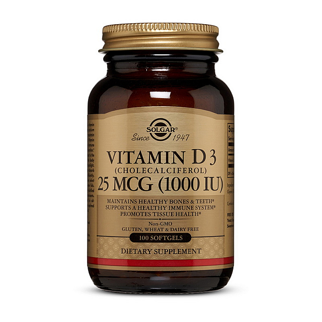 Vitamin D3 25 mcg (1000 IU) (100 softgels)  