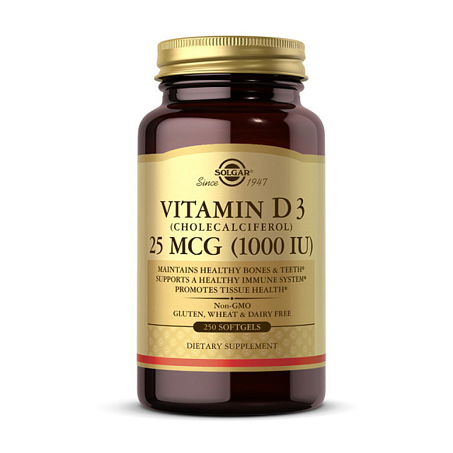 Vitamin D3 25 mcg (1000 IU) (250 softgels)  