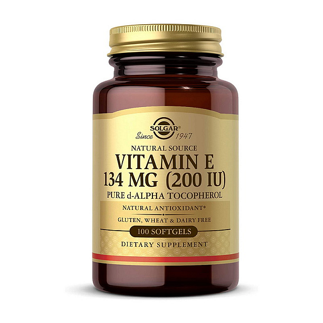 Vitamin E 134 mg natural (200 IU) pure d-alpha tocopherol (100 softgels)  