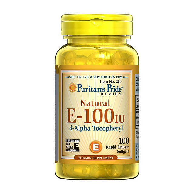 Vitamin E 67 mg natural (100 IU) alpha tocopheryl (100 softgels)  
