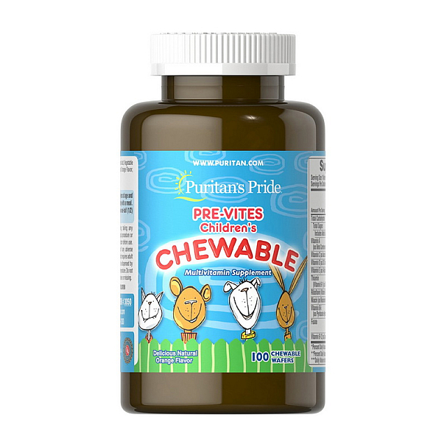Pre-vites Childrens's Chewable (100 chewable waffers) orange 