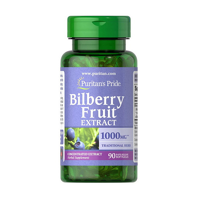 Bilberry Fruit Extract 1000 mg (90 softgels)  