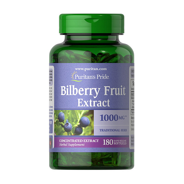 Bilberry Fruit Extract 1000 mg (180 softgels)  